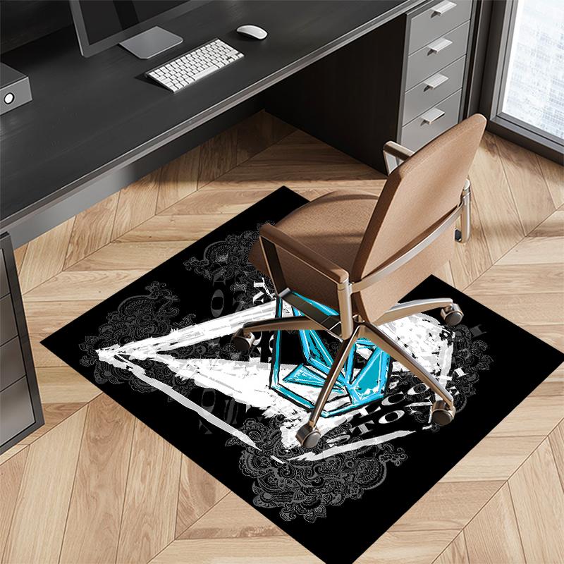 1pc V-VOLCOM LOGO5 Print Area Rug - Soft, Washable Non-Slip Indoor Mat for Office Chairs, Living Room, Home Office Decorative Rug