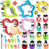 Sandwich Cutter and Sealer Set 28 Pcs, Toast Bread Mold DIY Rice Ball Maker Fruit Cookie Cutter Baking Tools