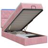Ottoman Bed with Mattress and LED Pink 90 X 200 Cm Velvet