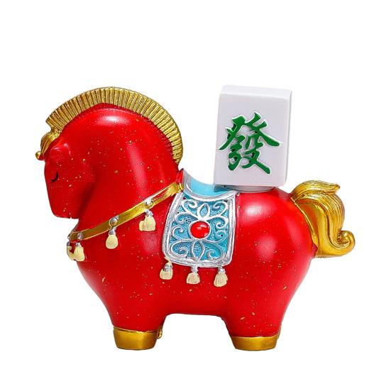 Cartoon Horse Figurine Chinese Style Year of The Horse Statue Bring Wealth Fortune Lucky