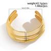 Exaggerated Metal Texture Wide-Sided Bracelet Female, Personalized Irregular Geometric Ccb Beaded Bracelet