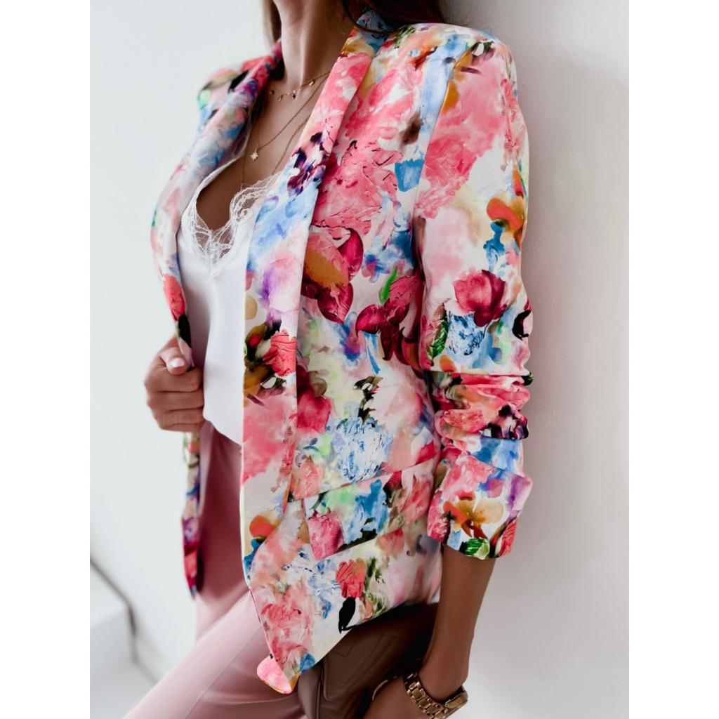 New Fashion Women's Printed Blazer, Casual Spring Outerwear, European American Style, Popular For Crossborder Women