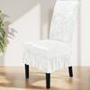 Gold Diamond Velvet Skirt Edge Chair Cover Ruffled Edges Universal Anti-slip Chair Cover Solid Color Removable
