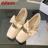 Fashion Female Butterfly-Knot Footwear Silk Women Mary Janes Shoes With Height Increasing Soft Fashion Shallow Ladies Flats Shoes