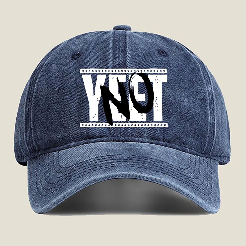 Bold “NO” Design Fashion Washed Baseball Cap Hat Outdoor Activities