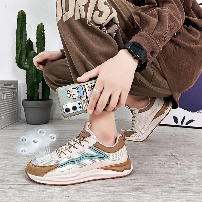 

2025 spring and summer new casual sports trendy shoes mesh fly-woven breathable comfortable running shoes men s dad shoes 47