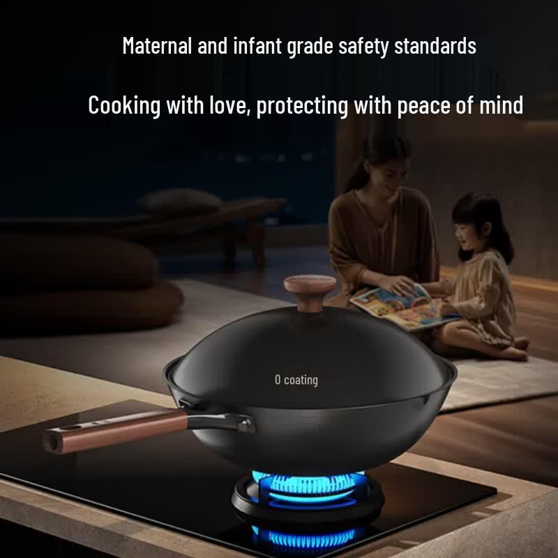 Sanhe 0-Coating Titanium-Iron Non-Stick Wok