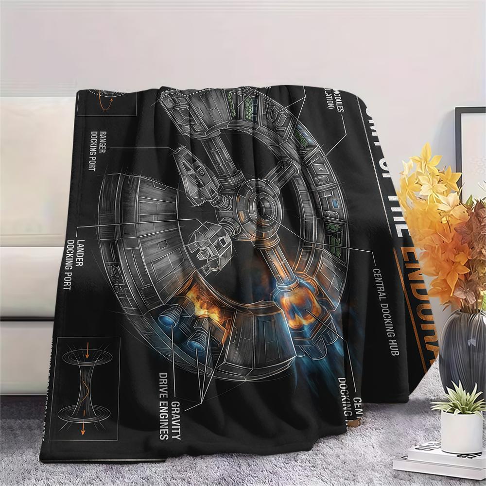 Movie spaceship diagram Print Flannel Blanket,High quality Comfortable for All Seasons,Home Decor,Warmth and Comfort,Perfect for Christmas Gifts