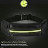 Reflective Running Waist Belt Slim Water Resistant Adjustable Strap for Gym Workout Marathon Jogging Portable Phone Pouch