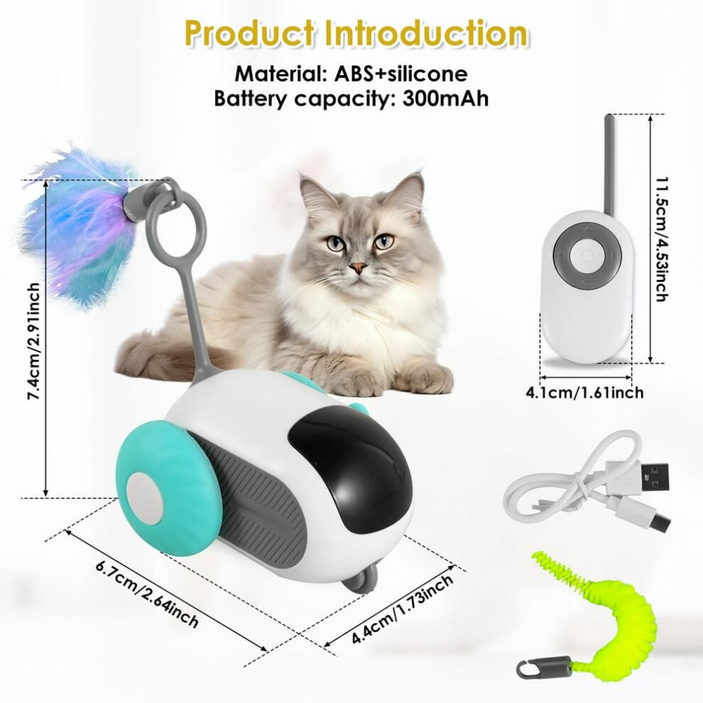 Estbridge Interactive Cat Toy, USB Rechargeable, Auto & Remote Control, Obstacle Avoidance, Dual Mode Smart Electric Cat Toy