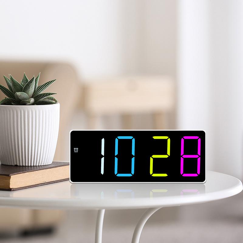 Korean version LED clock simple large font color alarm clock temperature display bedside clock GH9005