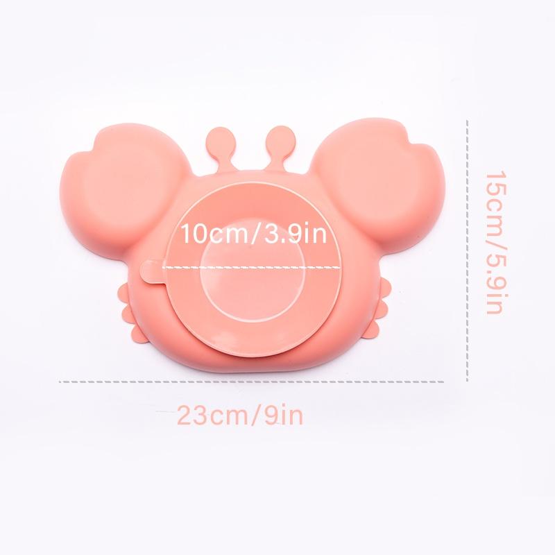 Silicone Dinner Plate Baby Bowl, Cartoon Crab Divider Bowl, Anti-fall Auxiliary Training