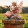Fairy Bohemian Style Pink Ribbon Winged Fairy Hummingbird Acrylic Garden Stake Courtyard Garden Ground Potted Plant Decoration
