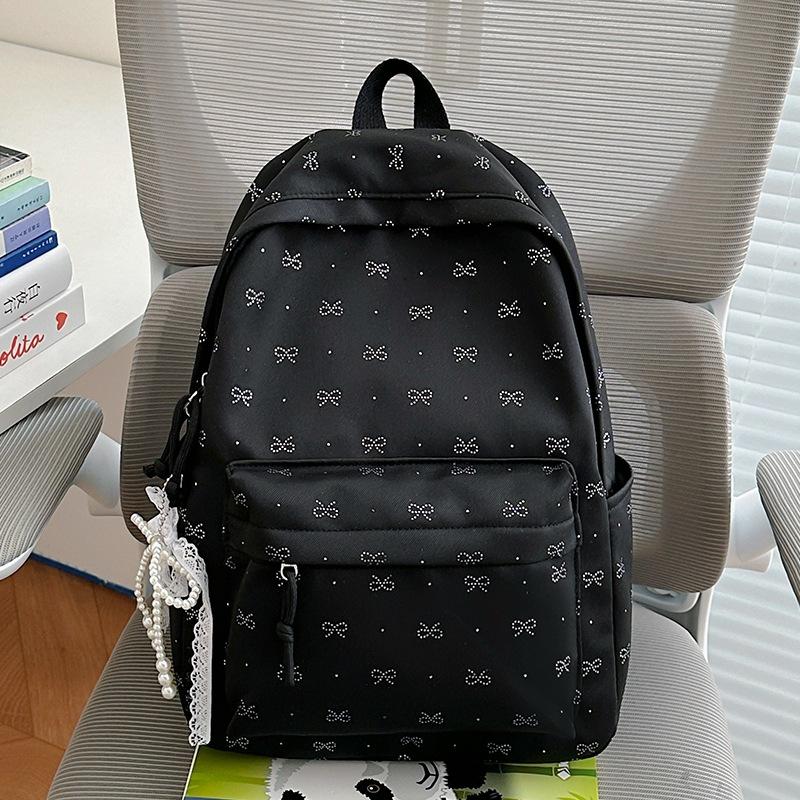 Schoolbag Mori Ins New High-value Fresh and Sweet Bow Backpack Junior High School Lightweight Leisure Travel Backpack