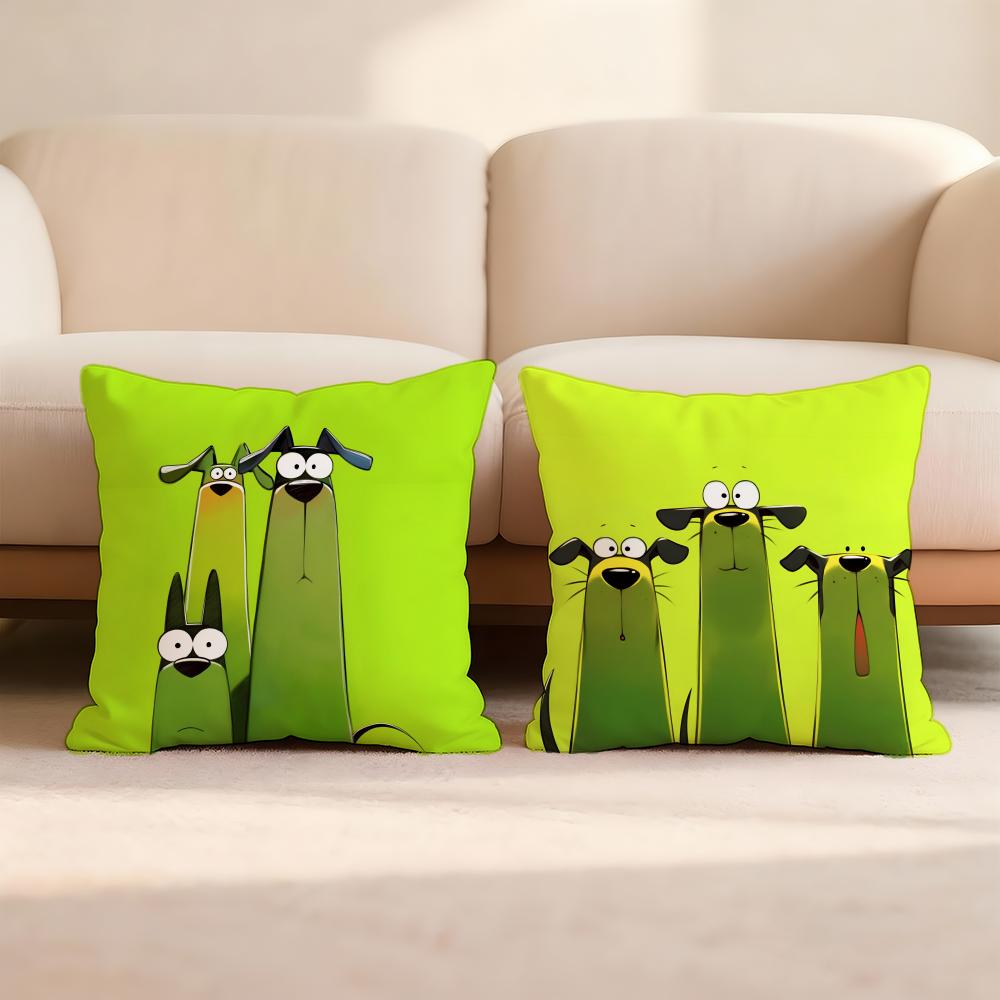 Cartoon Dobermann Pinscher Kissenbezug für Zuhause & Auto, Mehrzweck-Kissenbezug - Wendbar, Weich & Langlebig für den täglichen Gebrauch