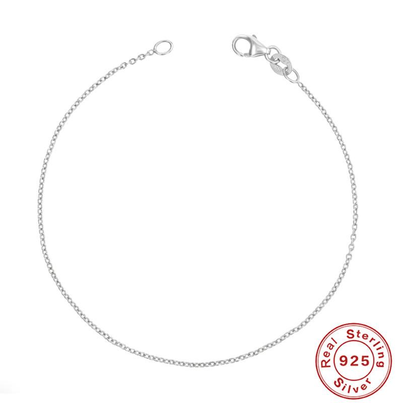 

Стильная и простая базовая цепочка на каждый день, очень выгодный женский браслет из стерлингового серебра S925 925 Silver платиновый