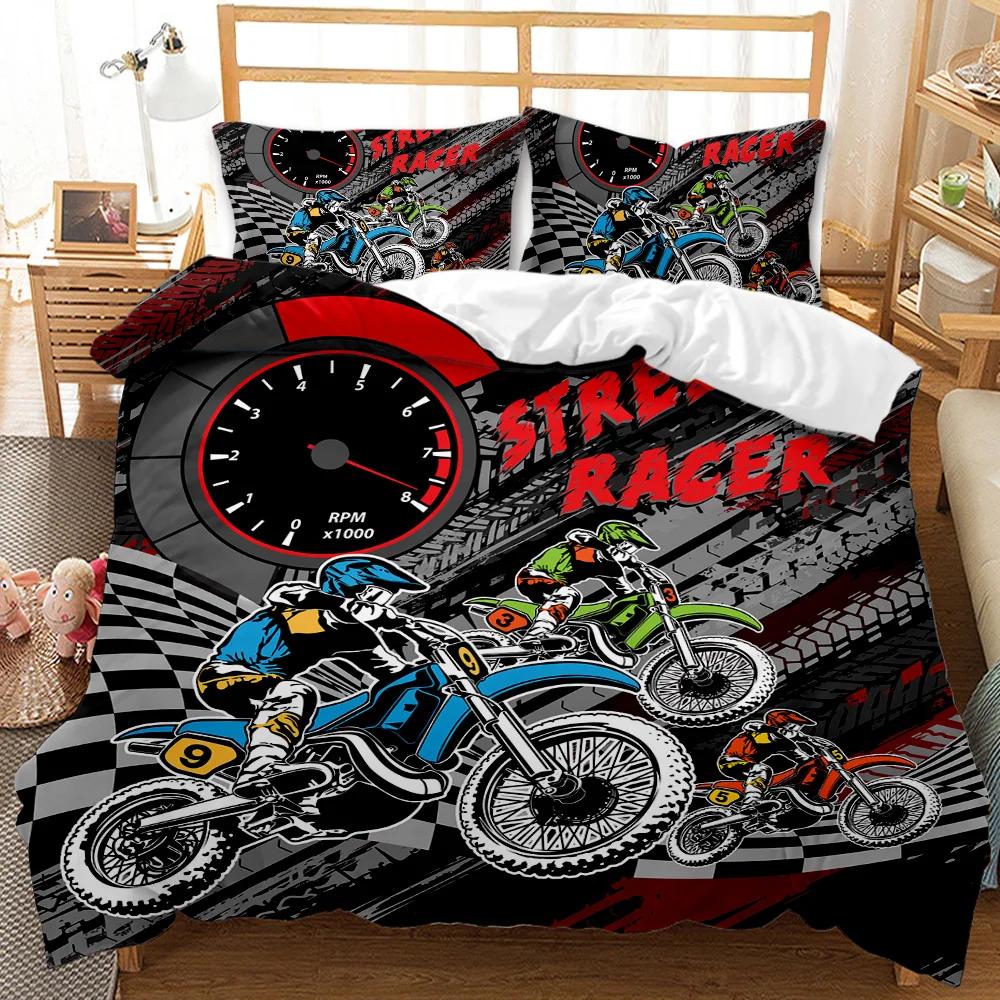 Dynetrekk for motorsykkel Motocross Rider Racing Motorsykkel Dirt Bike Sengesett Kjøretøy Ekstremsport polyester dynetrekk