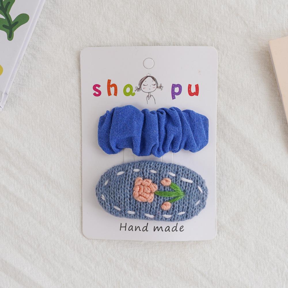 Cute Children Hair Pins Matte Cartoon Fruit Plant Fabric Embroidery BB Hair Clips for Girl Korea Simple Fashion Hair Accessories