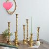 Metal Tapers Cand Holders Wedding Table Candlestick Stand in Antique Gold Iron for Entryway Displays and Standard 2.1 Cm Opening for Event Display
