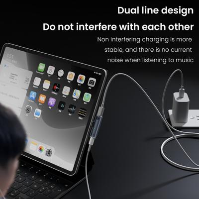 USB C į 3,5 mm garso lizdo adapteris su PD100W greituoju įkrovimu dviejų prievadų adapteris universalus ausinių adapteris