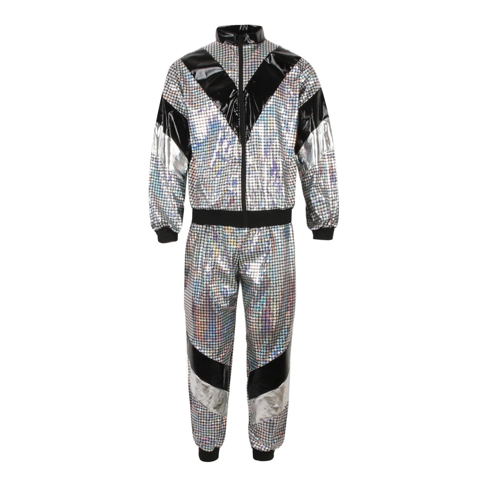 

Разноцветный комплект одежды хиппи 1980-1990-х годов XL серебряный