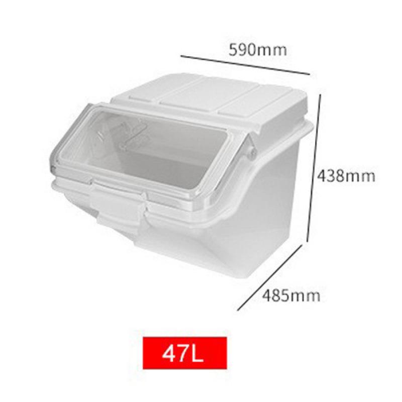 Large Food-Grade Rice Storage Bin, Insect & Moisture-Proof, with Partition, Durable PP Plastic, High Capacity.