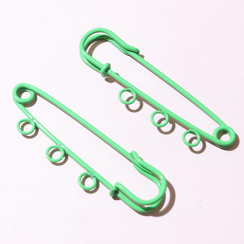 10pcs 50x16mm Safety Pins Brooch Metal Sewing Pins Clothes Pins with 3/5 Loops for Tags DIY Crafts Jewelry Making Findings