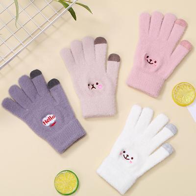 Women's Gloves Winter Fleece Thickened Cold-proof Gloves Cycling Gloves Knitted Gloves Warm Men's and Women's Universal Gloves