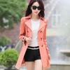 Women's Mid-Length Double-Breasted Spring & Autumn Casual Slim Fit Korean-Style Windbreaker Jacket