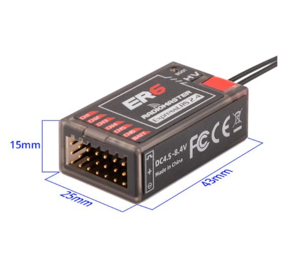 Radiomaster ER6 2.4GHz ELRS PWM Receiver ExpressLRS System for FPV Drone Parts Small Aircraft Ship Car Models