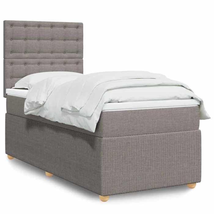 Maison Exclusive - Sommier à lattes de lit avec matelas Taupe 100x200 cm Tissu