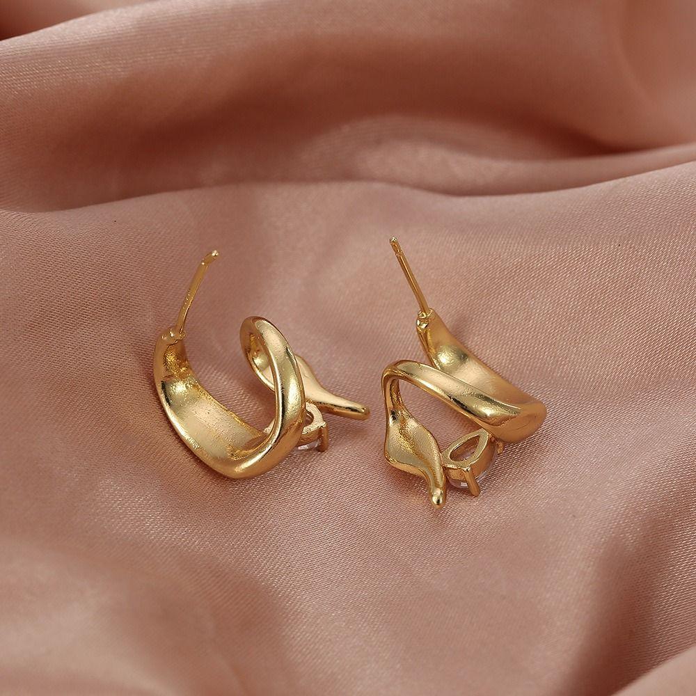 

Delicate Double Wound Earrings Flash Drill Ear Stud New Water Drop Earrings Engagement Jewelry Earrings