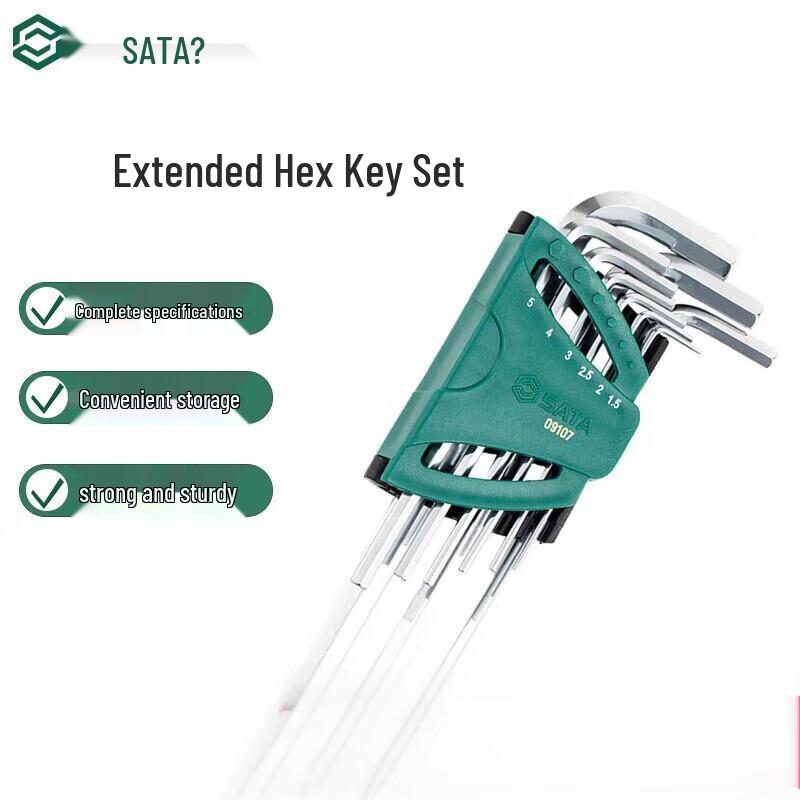 SATA 9-Piece Extended Hex Wrench Set