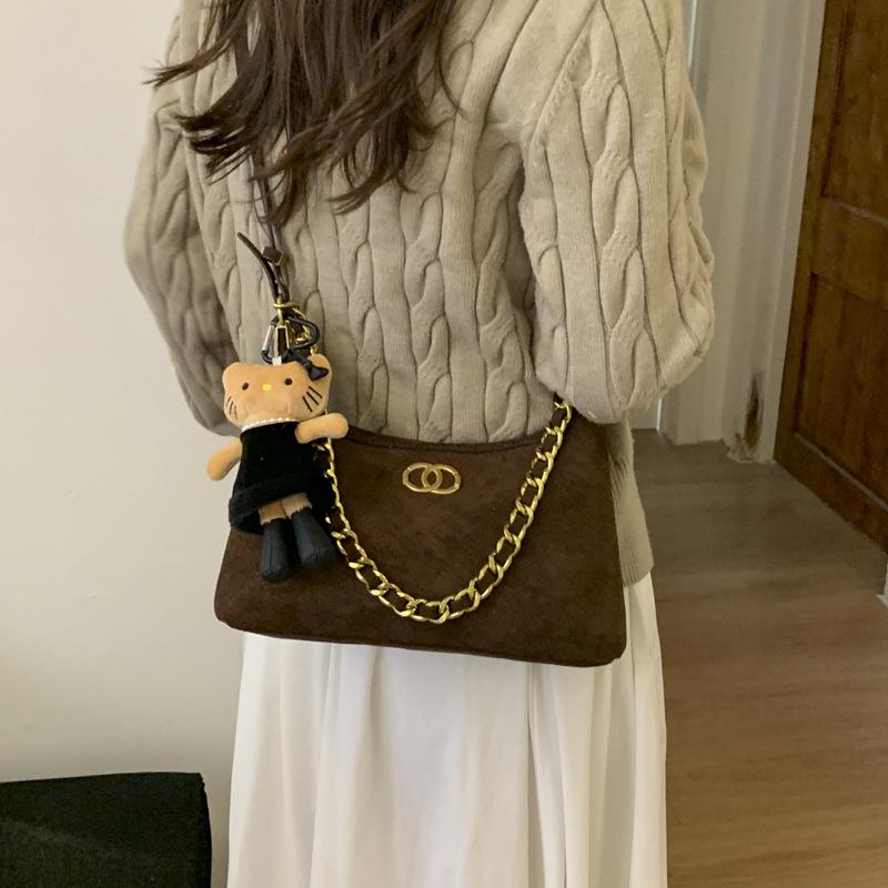 Autumn Chain Underarm Bag Women's 2025 New Trendy Fashion Retro Fashion Simple Shoulder Bag Commuter Messenger Bag