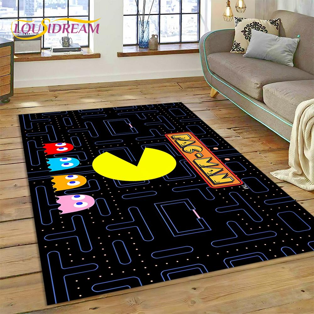 3D Retro Pakkuman Classics Game Carpet Rug for Bedroom Living Room Home Sofa Decoration,Children Game Large Decor Floor Mat Gift