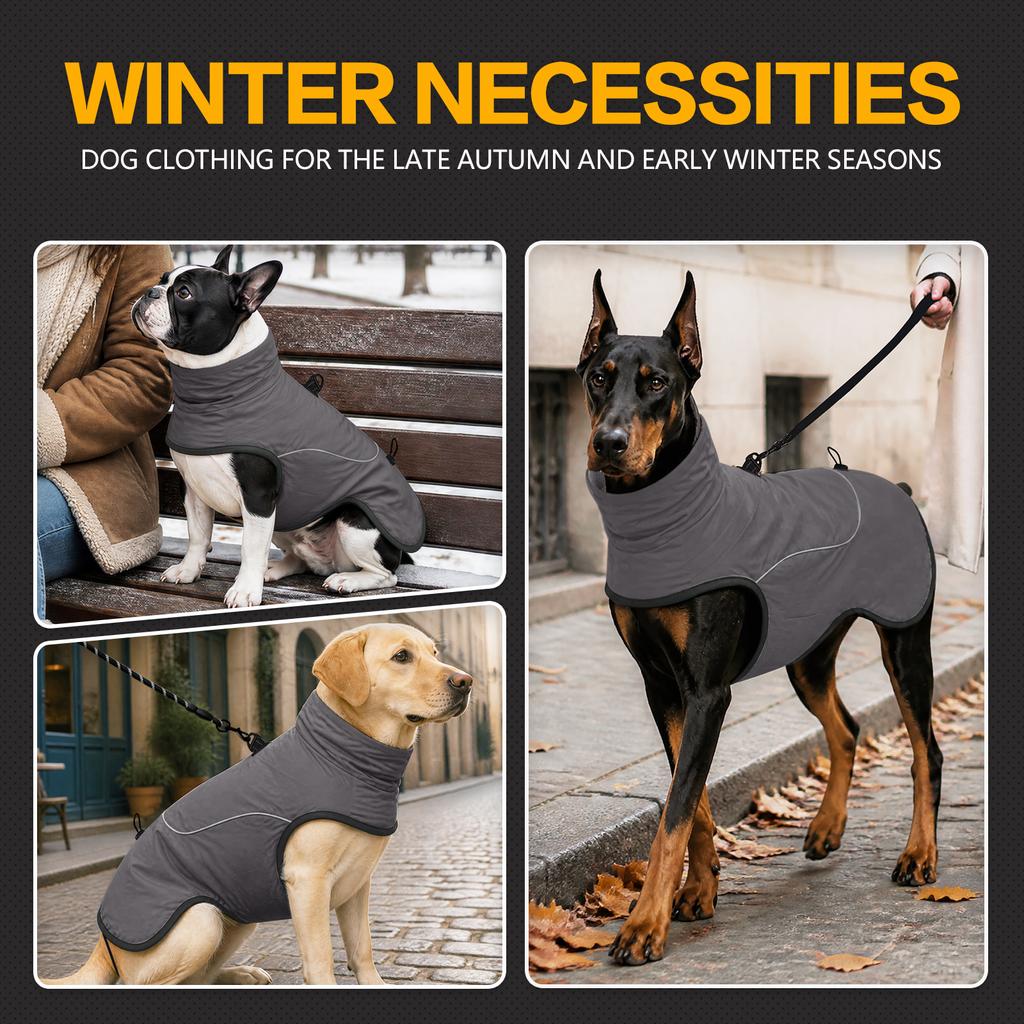 Winter Dog Coat Warm Insulated Dog Jacket Waterproof Windproof Reflective Pet Clothes for Small Medium Large Dogs