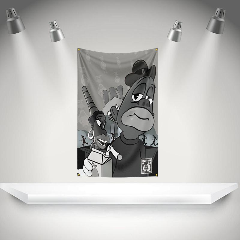 THE J-jay-z Flag Rock Music Band Banner HD Printing Tapestry Exhibition, Music Band Fans, Garage Decor