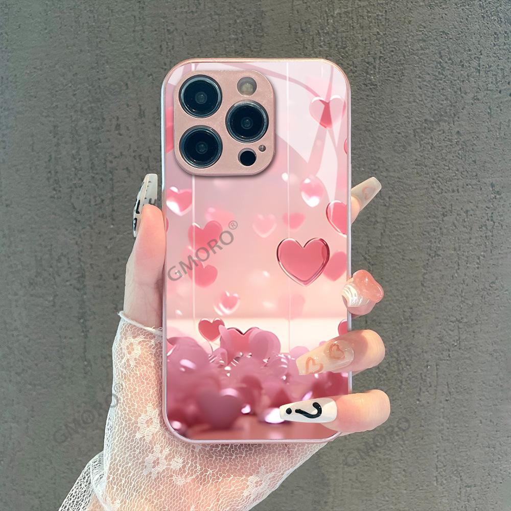 Shrimp Skin Explosive Crystal Pink Bow iPhone17 Light Luxury Mobile Phone Case Apple 16/15 Glass Protective Case
