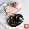 Hi Ceramic Coffee Cup With Saucer Spoon Cartoon Cat Teacup Breakfast Milk Mug Bread Dessert Dish Gift