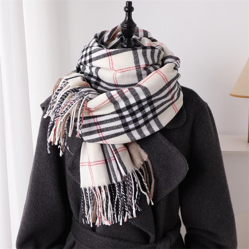 Sciarpa di Cachemire alla Moda Calda Invernale da Donna Stile Coreano Lavorata a Maglia Double Face Wraps Foulard Sciarpe Bufanda Stola Echarpe
