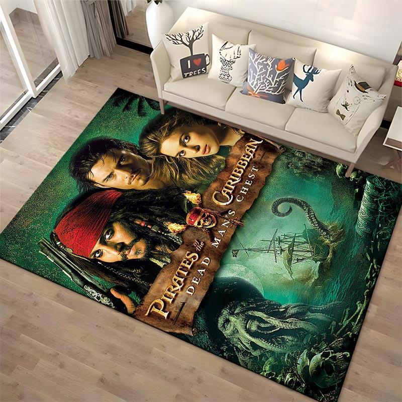Pirates of the Caribbean Dead Man's Chest Movie Poster Design Carpet Art Suitable for Use As an Anti-slip1 For1room and Bedroom Sofas