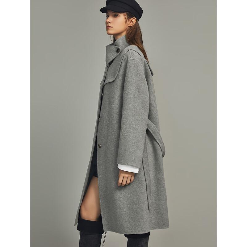 ELLE Women's Merino Wool Double-Faced Winter Coat