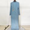 2025 Elegant Long Sleeve Beaded Rhinestone Gown