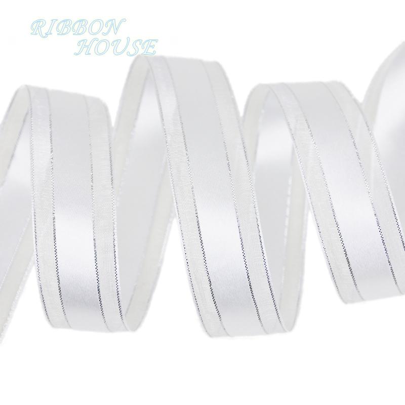 (25yards/roll) 25mm gold edge satin ribbon high quality gift packaging ribbon wedding gold ribbons