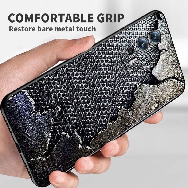 Creative metal style pattern For Xiaomi Redmi 12 13C 12C 13 10C 9T A2 9A 9C 7A Note 10S 8T 10 9 8 Pro 4G 5G Black Phone Case