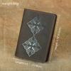 Ethnic Style Crazy Horse Leather Passport Holder Wallet