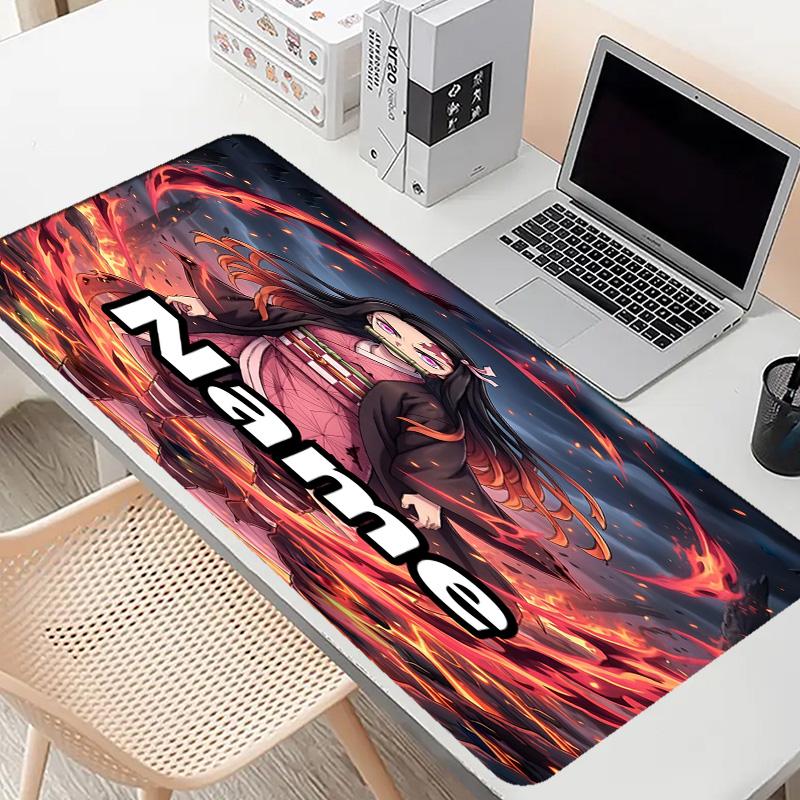 Custom Name Personalized Demon Slayer Pattern Mousepad, Laptop PC Desk Mat, Decorative Desk Mat for Home Keyboard Pad Gift