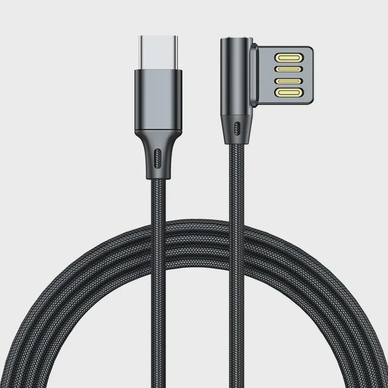 5A Fast Charging USB Elbow Data Cable for Car, Blind Plug, Available in 0.5m and 2m