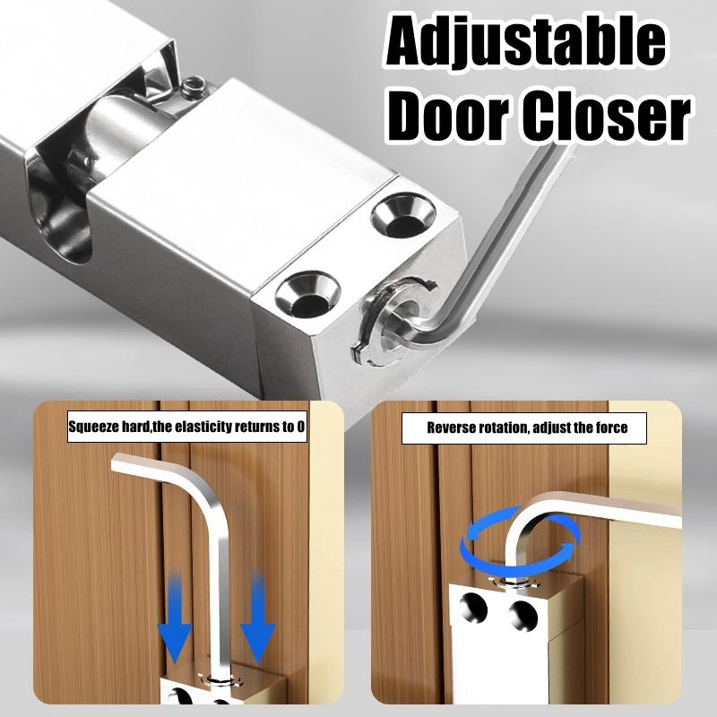 20-40kg Door Lock 180 Degree Automatic Durable Furniture Door Closer Stainless Steel Hardware Adjustable Surface Door Closer