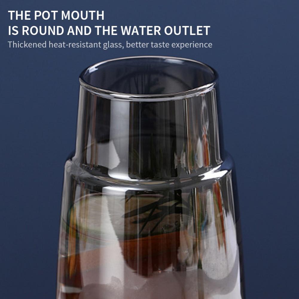 Skleněná sada 750/850 ml Džbán na horkou studenou vodu Průhledná karafa na vodu se sklenicí Skleněný šálek Domácí noční konvice na vodu